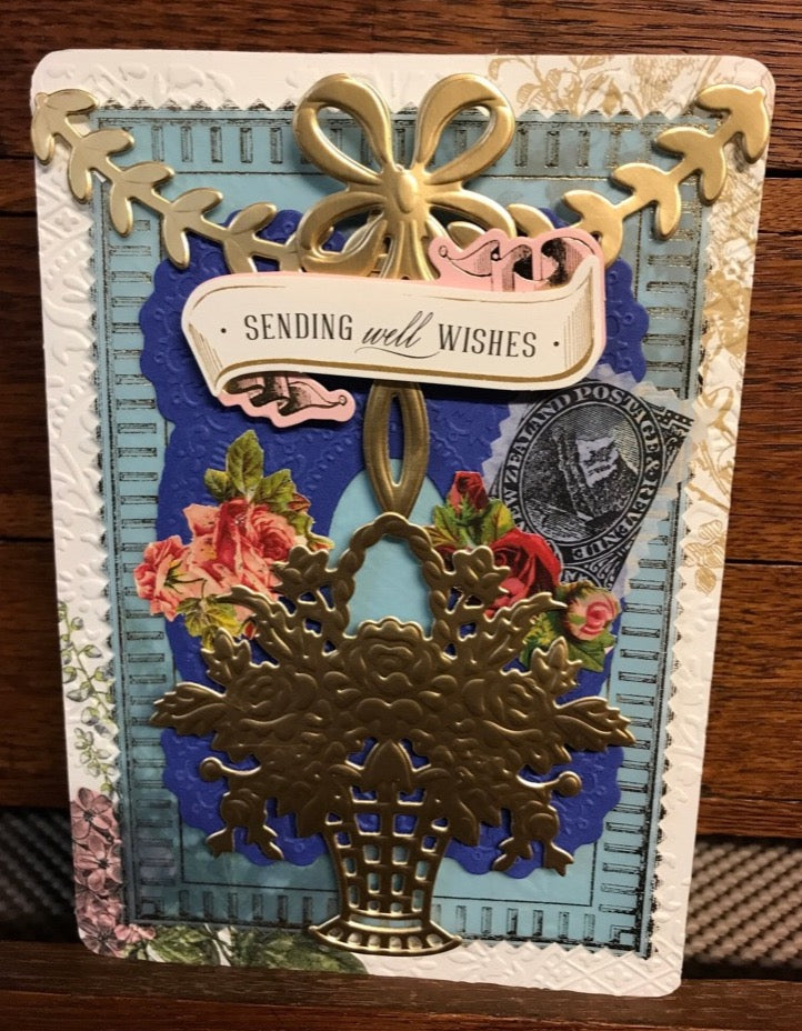 Greeting Cards, Antique Victorian Inspired, Flower Basket, Paper Craft