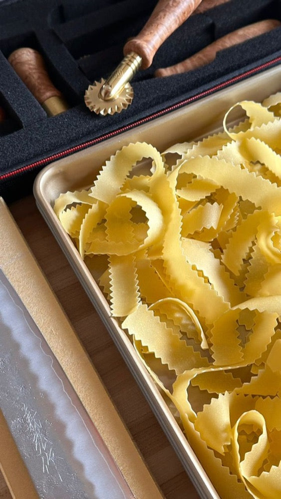 Burl Handle Pasta Cutters, Brass, Maple Burl wood (+ Options)