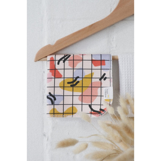 Face Cloth, Abstract Grid, Organic Cotton
